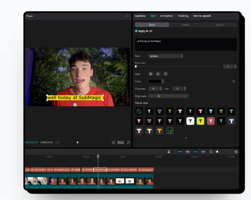 CapCut automatic captions feature